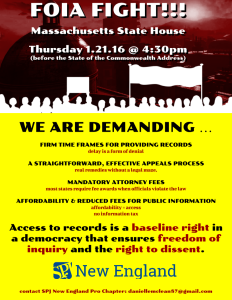 PRESS RELEASE: SPJNE to hold MA public records reform rally Thursday